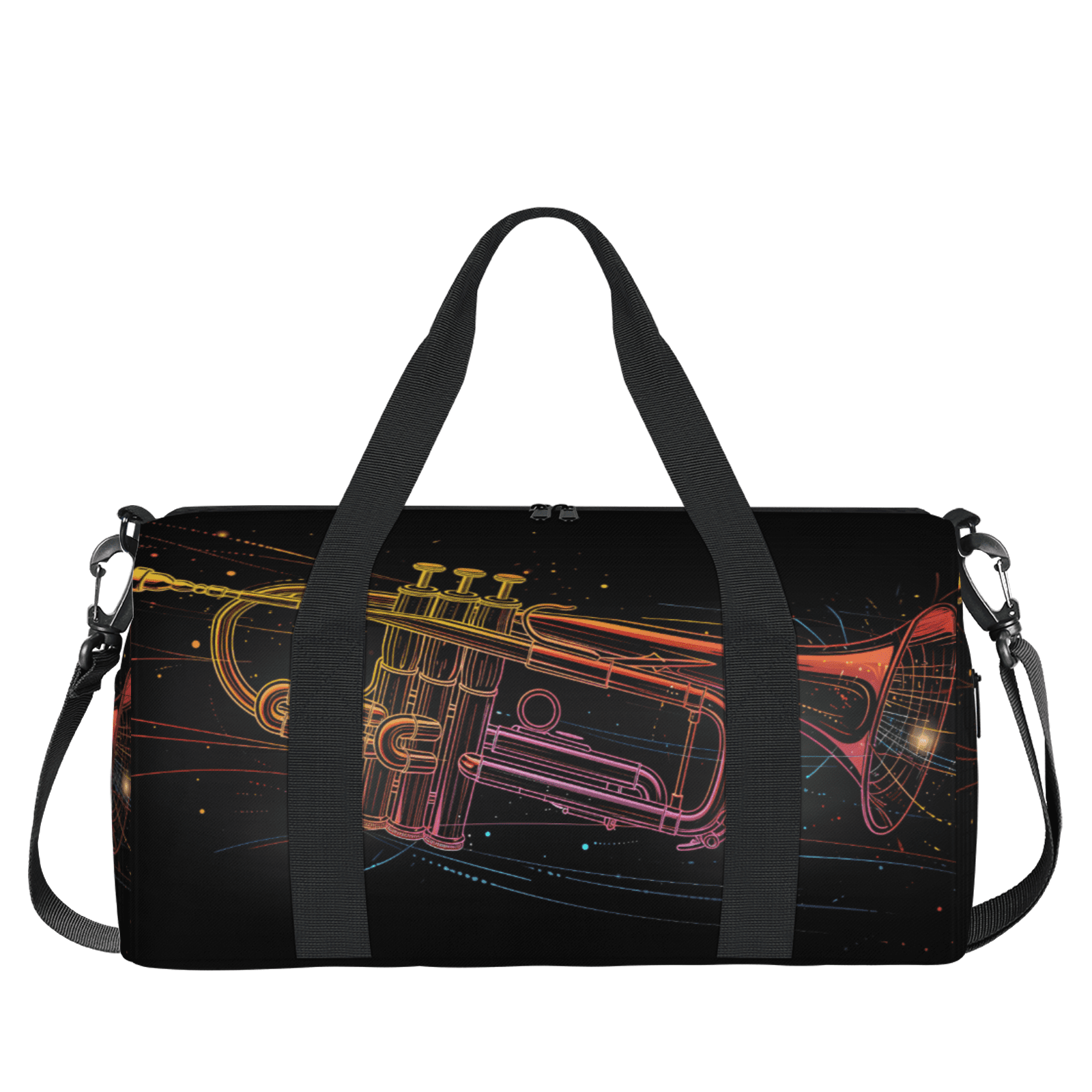 Herdesigns Instrument Music Trumpet Gym Bag for Women, Duffle Bag for Travel Sport, Lightweight Waterproof Carry on Weekender Overnight Dance Yoga Workout Bags