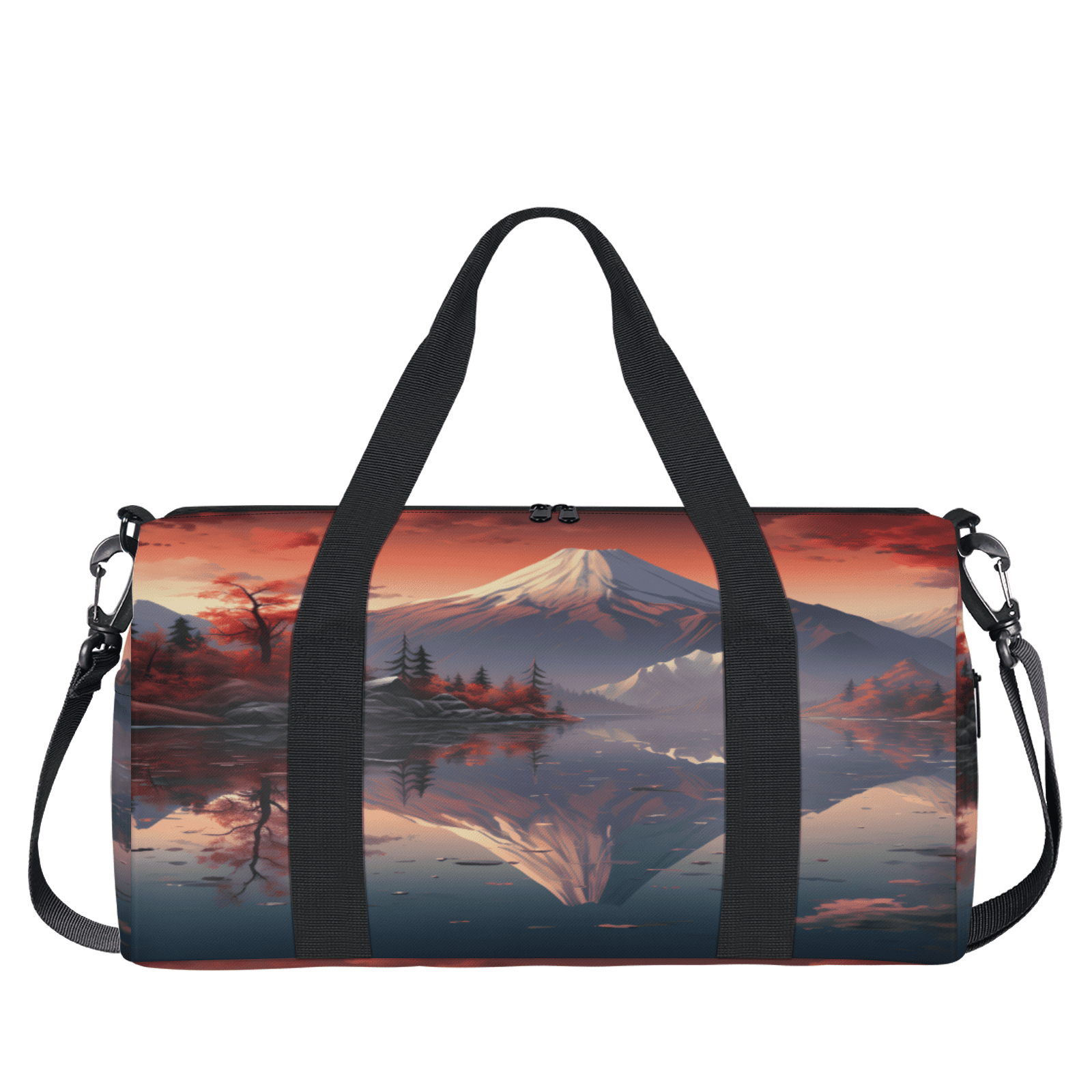 Herdesigns Japanese Art Gym Bag for Women, Duffle Bag for Travel Sport, Japanese Theme Lightweight Waterproof Carry on Weekender Dance Yoga Workout Bags