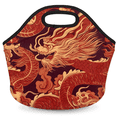 thumbnail image 1 of Herdesigns Japanese Red Dragon Insulated Neoprene Lunch Bag for Women Men Lunch Box Washable Reusable Lunch Tote Lightweight Lunch Handbag for Work Outdoor Picnic, 1 of 7