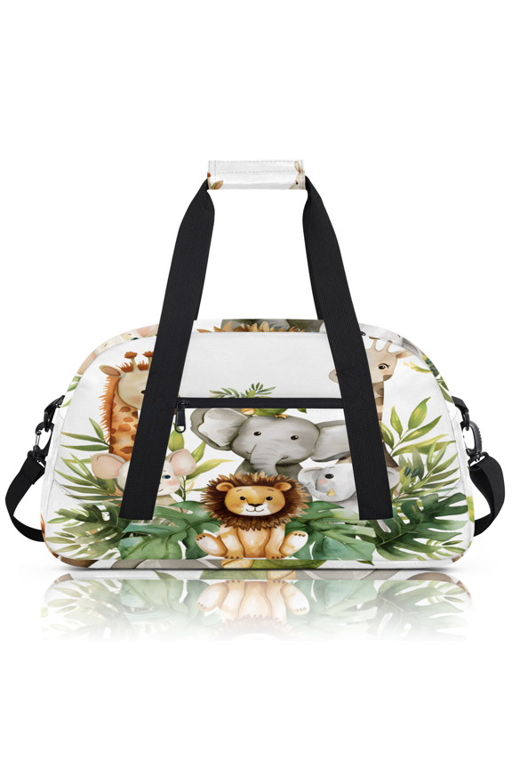 Jungle Forest Animals Sports Duffle Bag for Women & Men, Gym Bag Dance Bag Overnight Bag Carry On Weekender Travel Bag