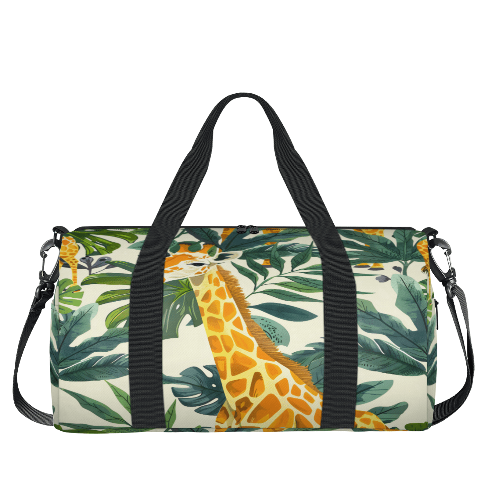 Herdesigns Jungle Giraffe Gym Bag for Women, Duffle Bag for Travel Sport, Lightweight Waterproof Carry on Weekender Overnight Dance Yoga Workout Bags