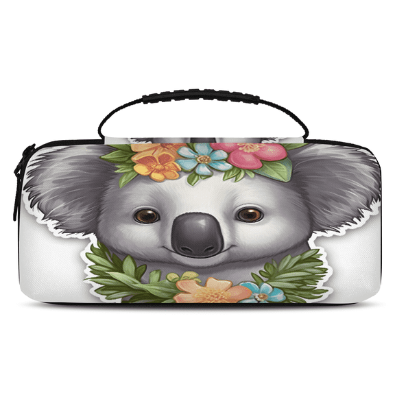 Herdesigns Koala Carry Case Compatible with Nintendo Switch 2017 & Oled 2021, with 20 Game Card Slots, Jungle Animal Portable Travel Carrying Case Pouch for Accessories & Games