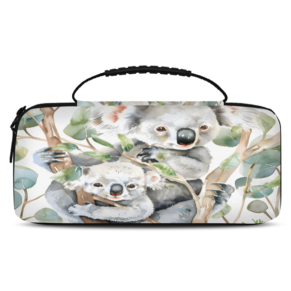 Herdesigns Koala Carrying Case for Nintendo Switch OLED Model 2021 & Switch 2017 with 20 Game Card Slots, Portable Travel Carry Case for Accessories and Console