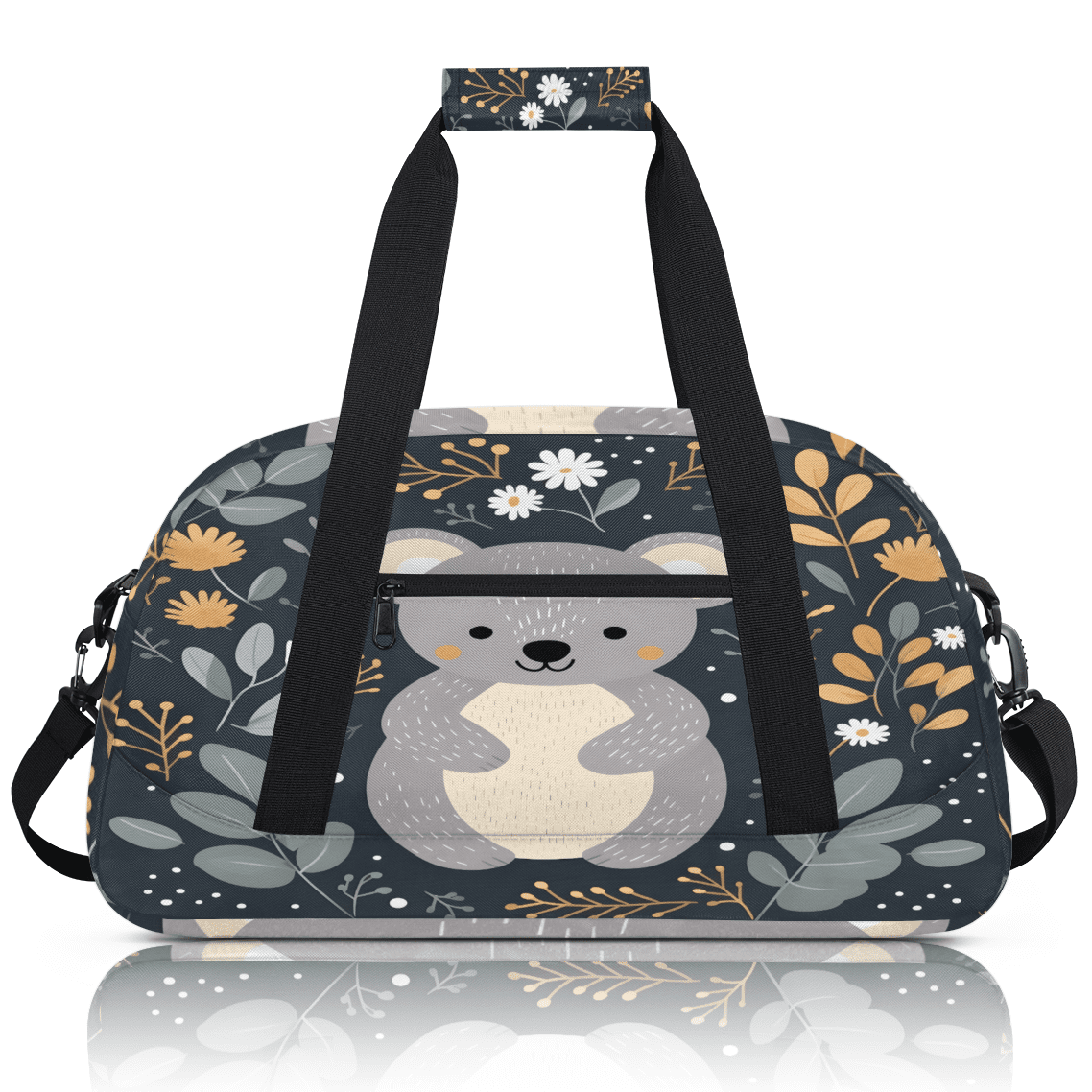 Herdesigns Koala Sports Duffle Bag for Women & Men, Cartoon Koala Gym Bag Dance Bag Overnight Bag Carry On Weekender Travel Bag