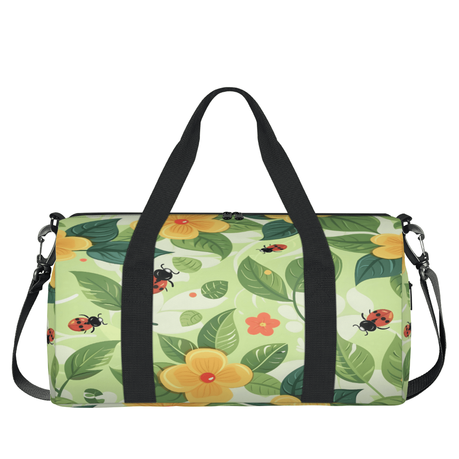 Herdesigns Ladybugs Gym Bag for Women, Duffle Bag for Travel Sport, Lightweight Waterproof Carry on Weekender Overnight Dance Yoga Workout Bags