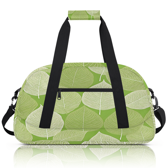 Herdesigns Leaf Sports Duffle Bags Travel Duffle Bag Gym Bag Green Leaves Weekender Travel Bag Waterproof Overnight Bag Carry On Travel Tote Bag Dance Bags
