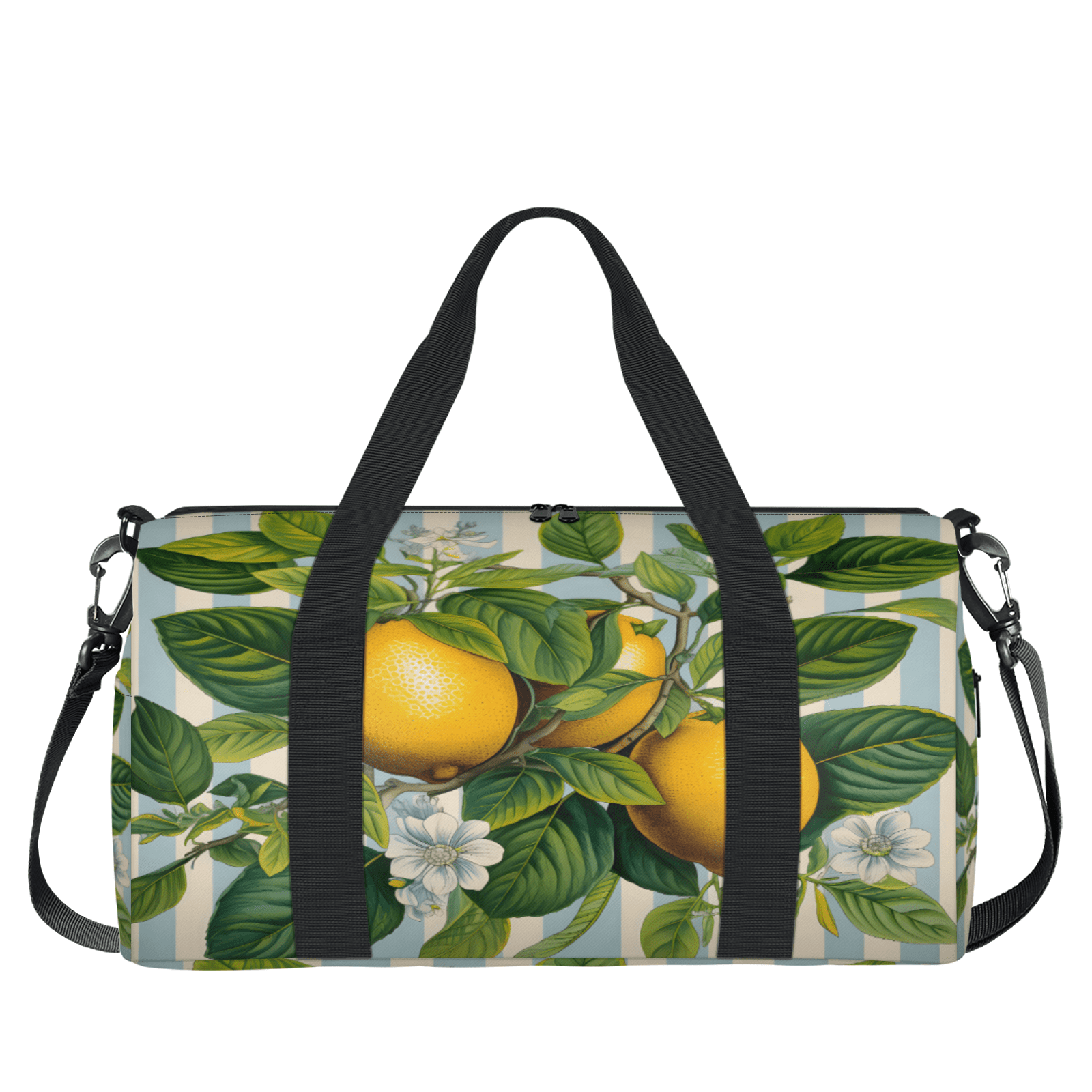 Herdesigns Lemon Fruit Flowers Gym Bag for Women, Duffle Bag for Travel Sport, Lightweight Waterproof Carry on Weekender Overnight Dance Yoga Workout Bags