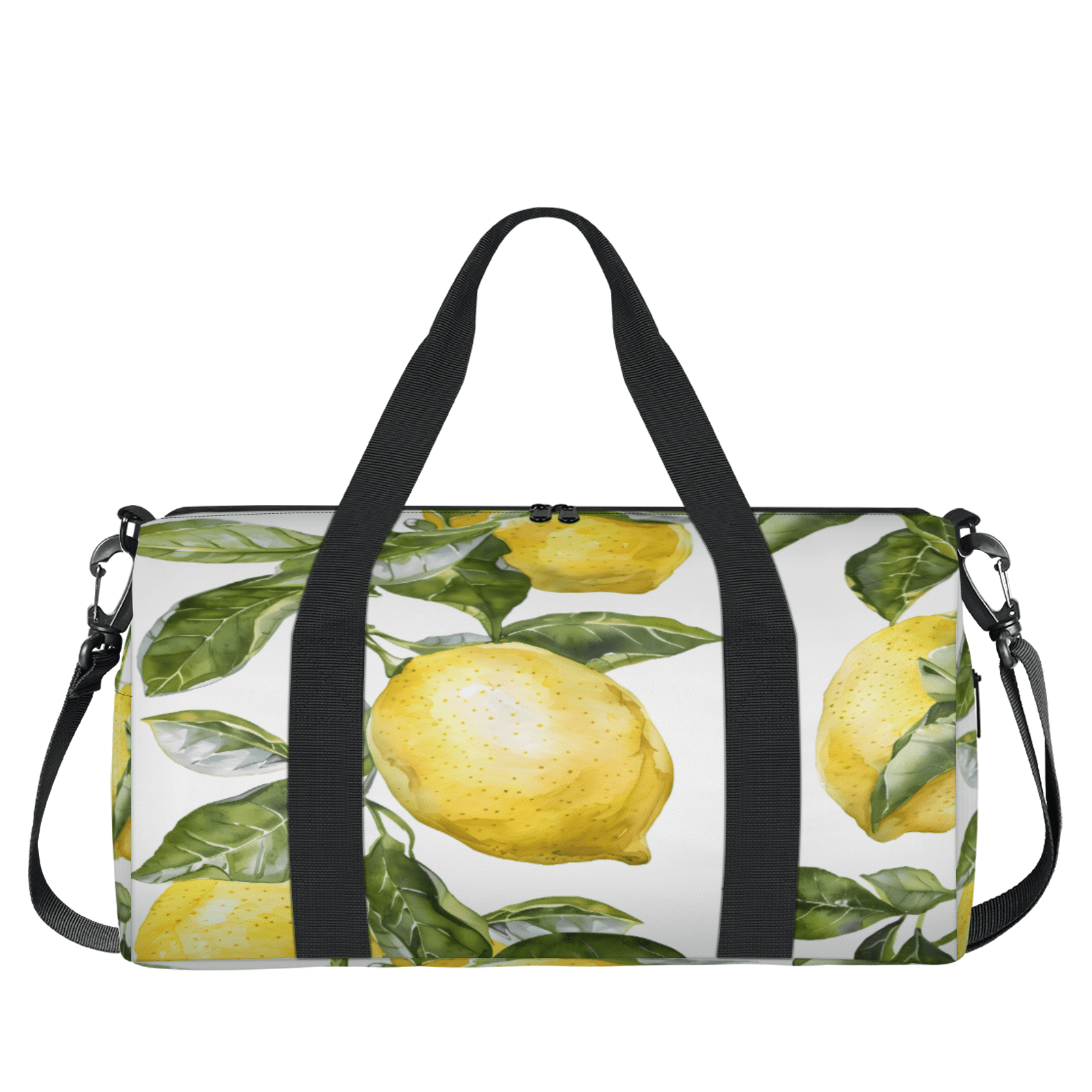 Herdesigns Lemon Fruit Gym Bag for Women, Duffle Bag for Travel Sport, Lightweight Waterproof Carry on Weekender Overnight Dance Yoga Workout Bags