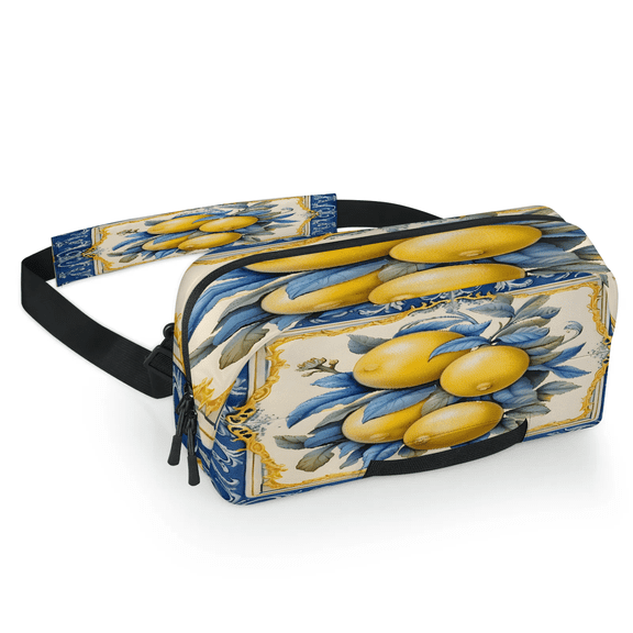 Herdesigns Lemon Fruits Carrying Case Bag for Gaming Console, Waterproof Travel Crossbody Sling Bag Compatible with Nintendo Switch 2, Adjustable Shoulder Strap Chest Bag, Tropical Fruit