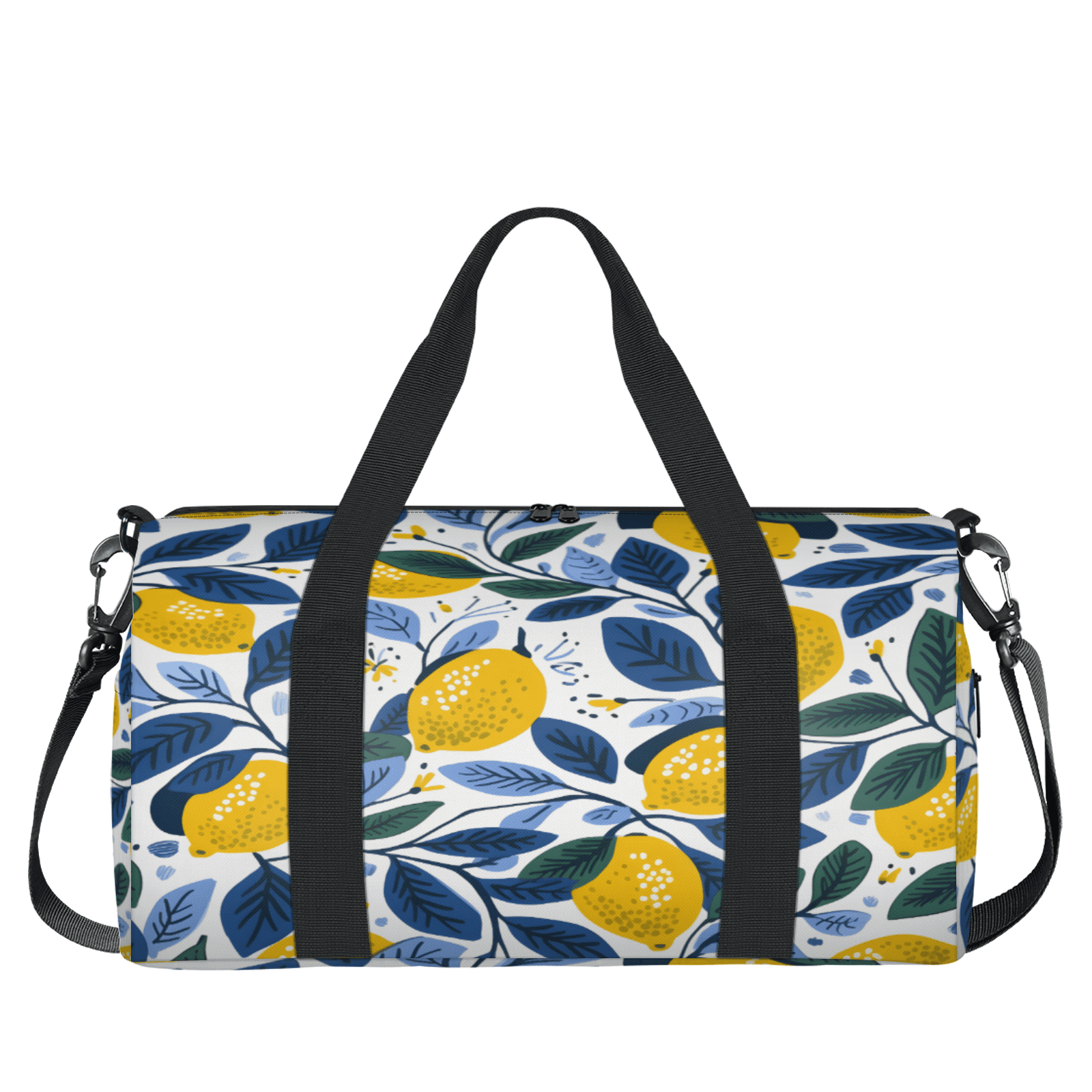 Herdesigns Lemon Gym Bag for Women, Duffle Bag for Travel Sport, Lemon Lightweight Waterproof Carry on Weekender Dance Yoga Workout Bags