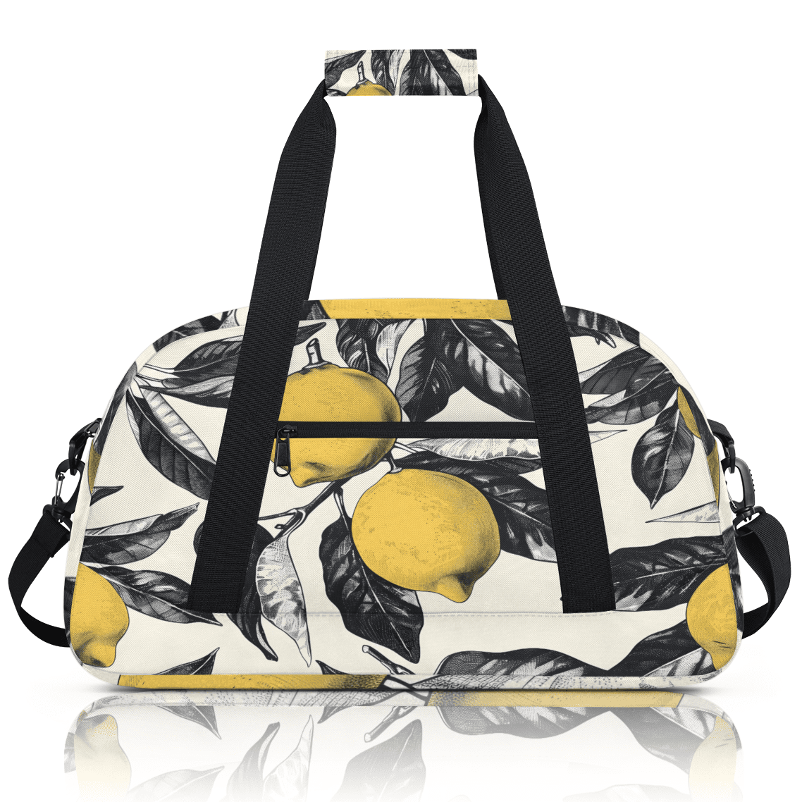 Herdesigns Lemon Sports Duffle Bag for Women & Men, Gym Bag Dance Bag Overnight Bag Carry On Weekender Travel Bag