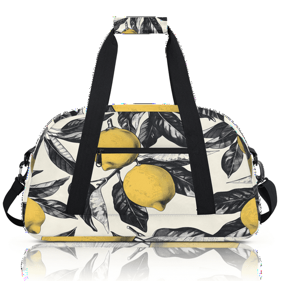 Herdesigns Lemon Sports Duffle Bag for Women & Men, Gym Bag Dance Bag Overnight Bag Carry On Weekender Travel Bag