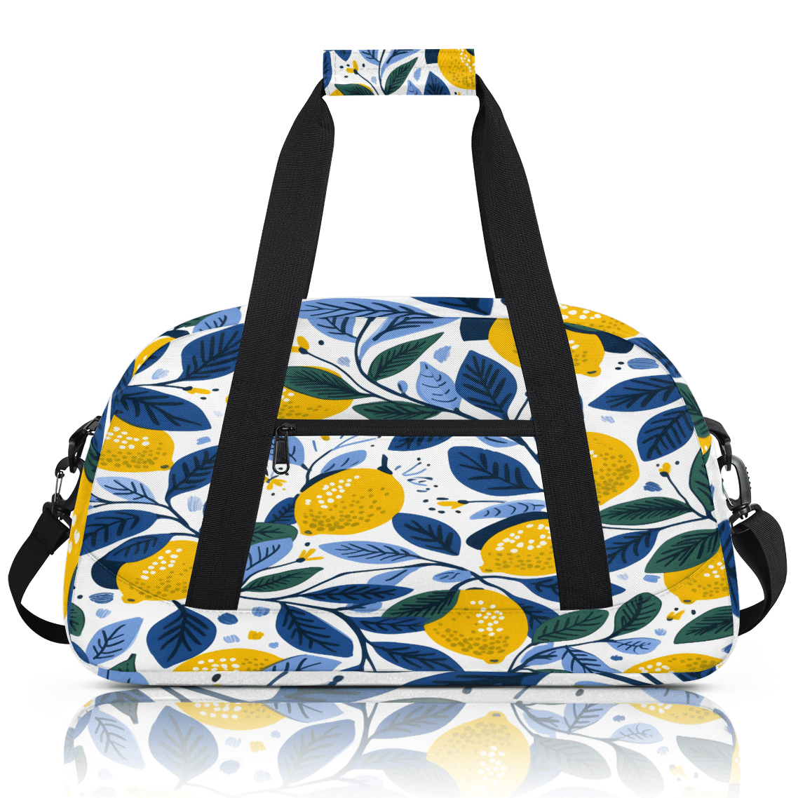 Herdesigns Lemon Sports Duffle Bag for Women & Men, Lemon Gym Bag Dance Bag Overnight Bag Carry On Weekender Travel Bag