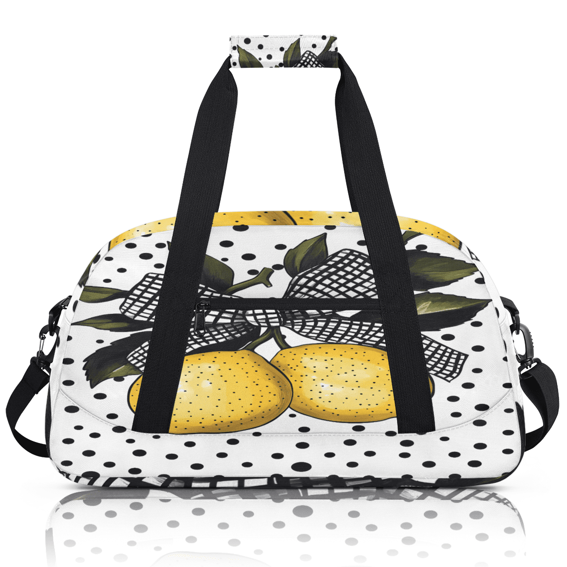 Herdesigns Lemon Sports Duffle Bags Travel Duffle Bag Gym Bag Cute Fruit Weekender Travel Bag Waterproof Overnight Bag Carry On Travel Tote Bag Dance Bags