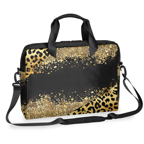 Herdesigns Leopard Cheetah Laptop Bag for Women Men, Computer Case Briefcase Messenger Bags, 15-15.6 inch Laptop Sleeve Shoulder Bag