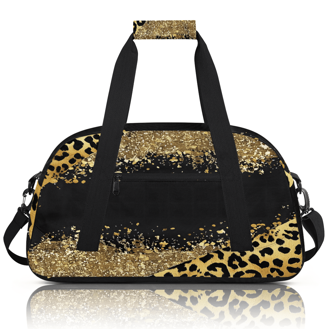 Herdesigns Leopard Cheetah Sports Duffle Bag for Women & Men, Gym Bag Dance Bag Overnight Bag Carry On Weekender Travel Bag