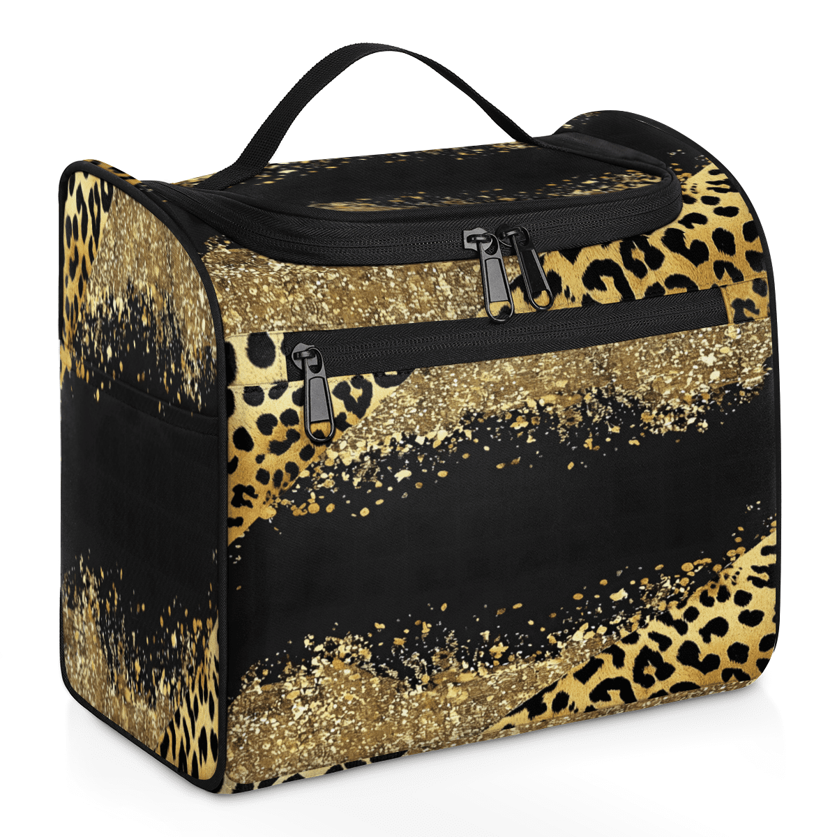 Herdesigns Leopard Cheetah Toiletry Bag for Women, Travel Makeup Bag, Waterproof Hanging Cosmetic Organizer for Toiletries & Makeup Essentials