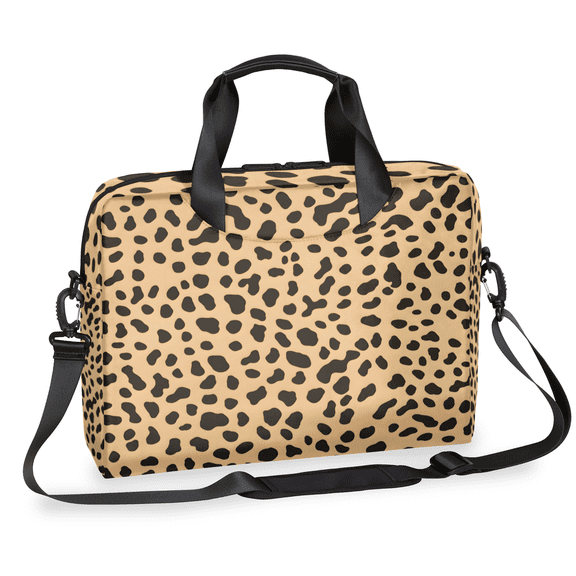 Herdesigns Leopard Laptop Bag for Women Men, Computer Case Briefcase Messenger Bags, 15-15.6 inch Laptop Sleeve Shoulder Bag