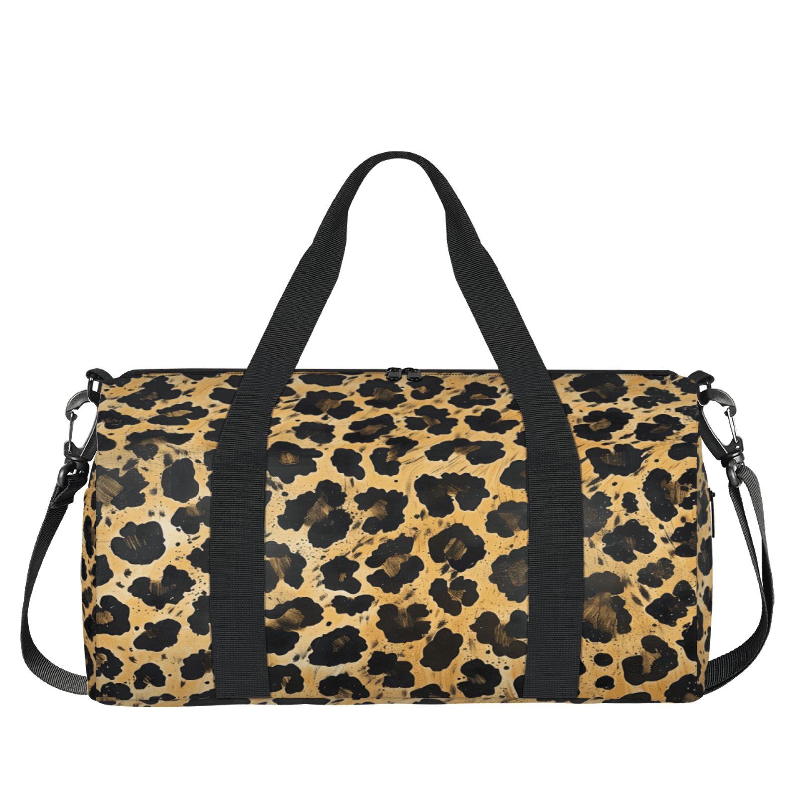 Herdesigns Leopard Print Gym Bag for Women, Duffle Bag for Travel Sport, Lightweight Waterproof Carry on Weekender Overnight Dance Yoga Workout Bags