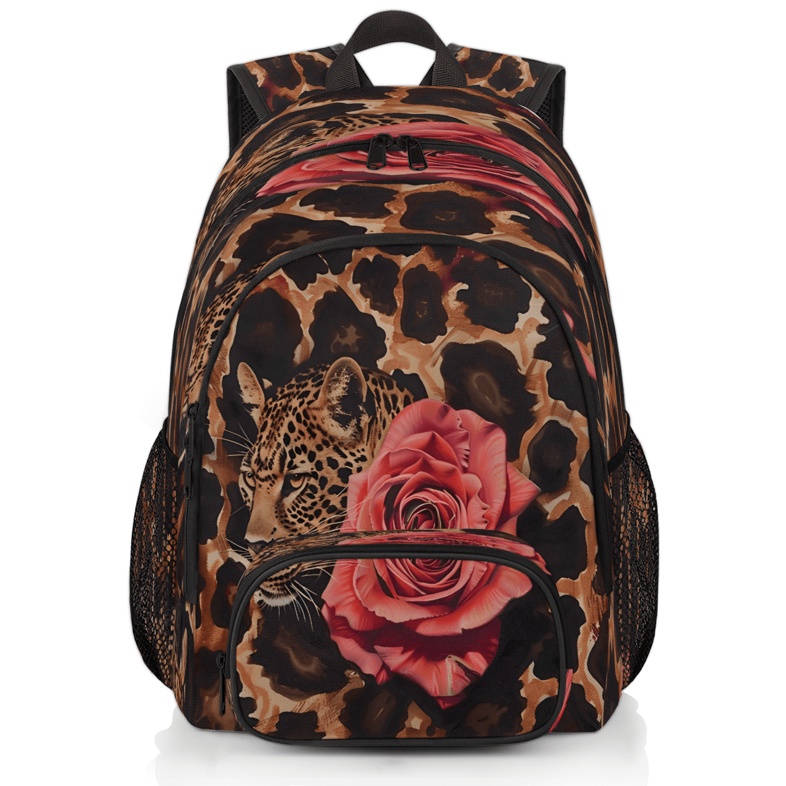 Herdesigns Leopard Print Rose Laptop Backpack for Women Men, 18.3 Inch ...