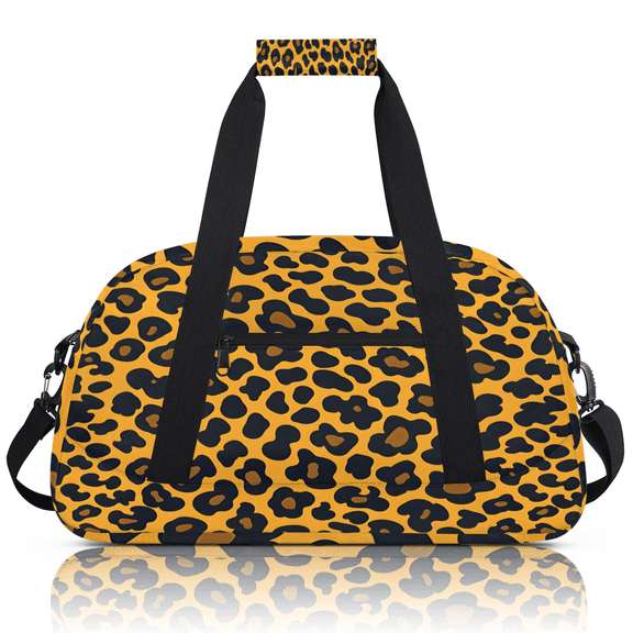 Herdesigns Leopard Print Sports Duffle Bag for Women & Men, Safari Cheetah Print Gym Bag Dance Bag Overnight Bag Carry On Weekender Travel Bag