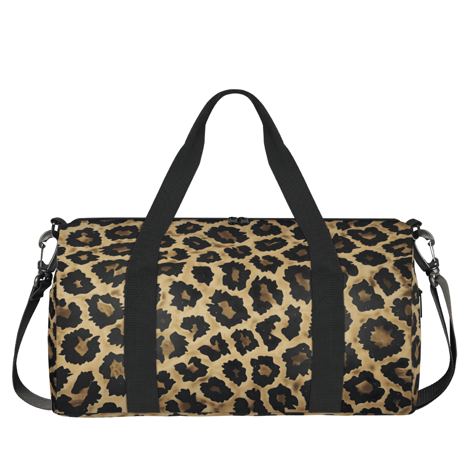 Herdesigns Leopard Print Wild Safari Skin Gym Bag for Women, Duffle Bag for Travel Sport, Lightweight Waterproof Carry on Weekender Overnight Dance Yoga Workout Bags