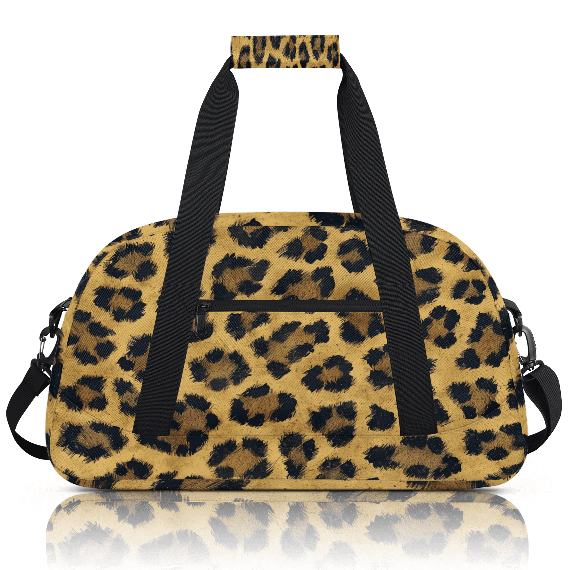 Herdesigns Leopard Sports Duffle Bag for Women & Men, Cheetah Print Gym Bag Dance Bag Overnight Bag Carry On Weekender Travel Bag