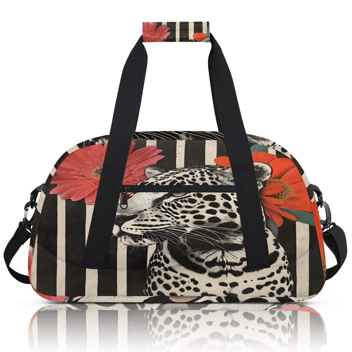 Herdesigns Leopard Sports Duffle Bag for Women & Men, Gym Bag Dance Bag Overnight Bag Carry On Weekender Travel Bag