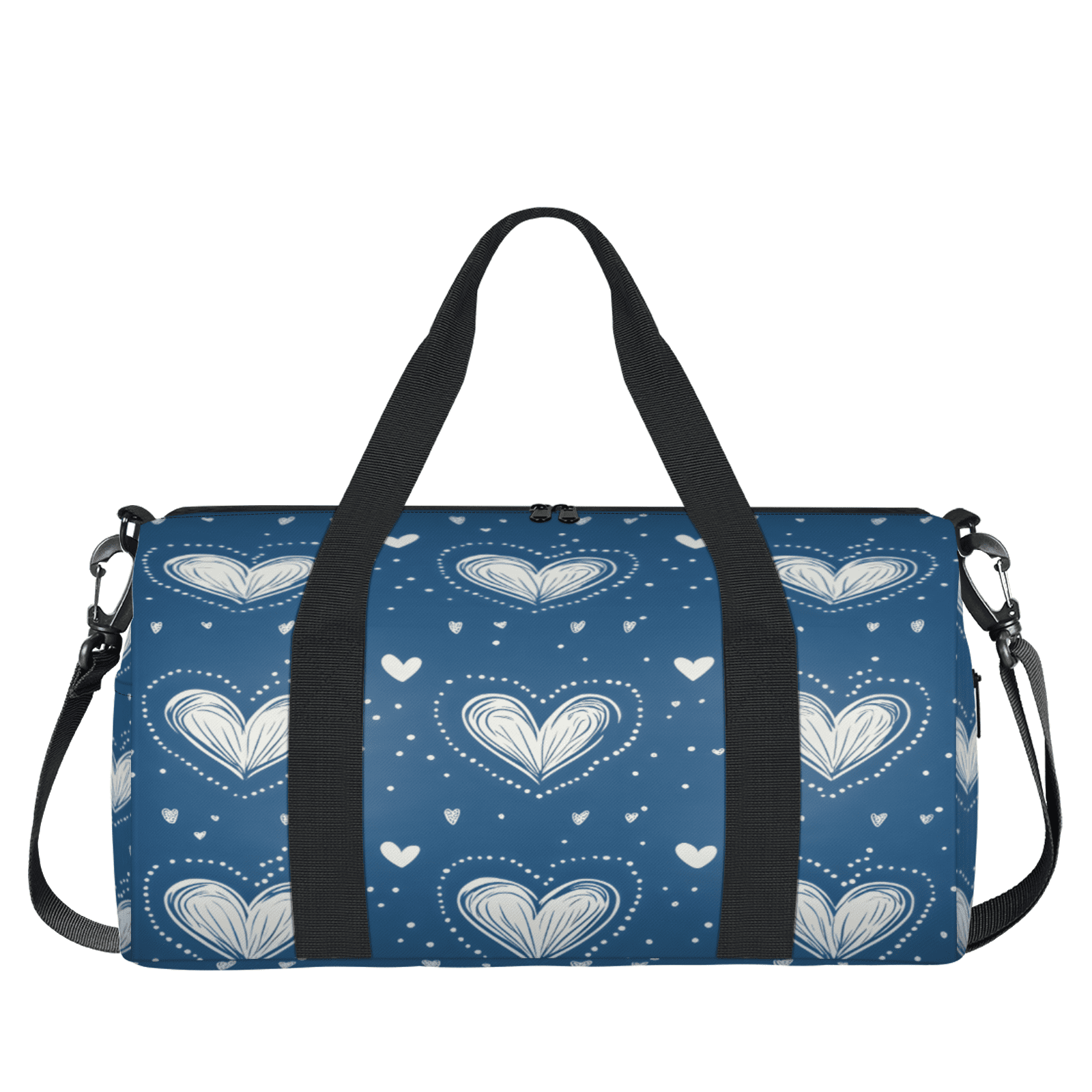 Herdesigns Love Gym Bag for Women, Duffle Bag for Travel Sport, Polka Dots Lightweight Waterproof Carry on Weekender Dance Yoga Workout Bags