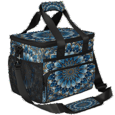 Herdesigns Mandala Insulated Large Lunch Bag Lunchbox Reusable Leakproof Cooler Bags with Shoulder Strap for Adult Men Women Work Picnic