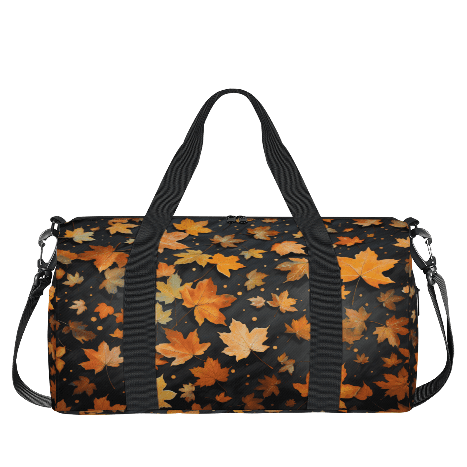 Herdesigns Maple Leaves Gym Bag for Women, Duffle Bag for Travel Sport, Lightweight Waterproof Carry on Weekender Overnight Dance Yoga Workout Bags