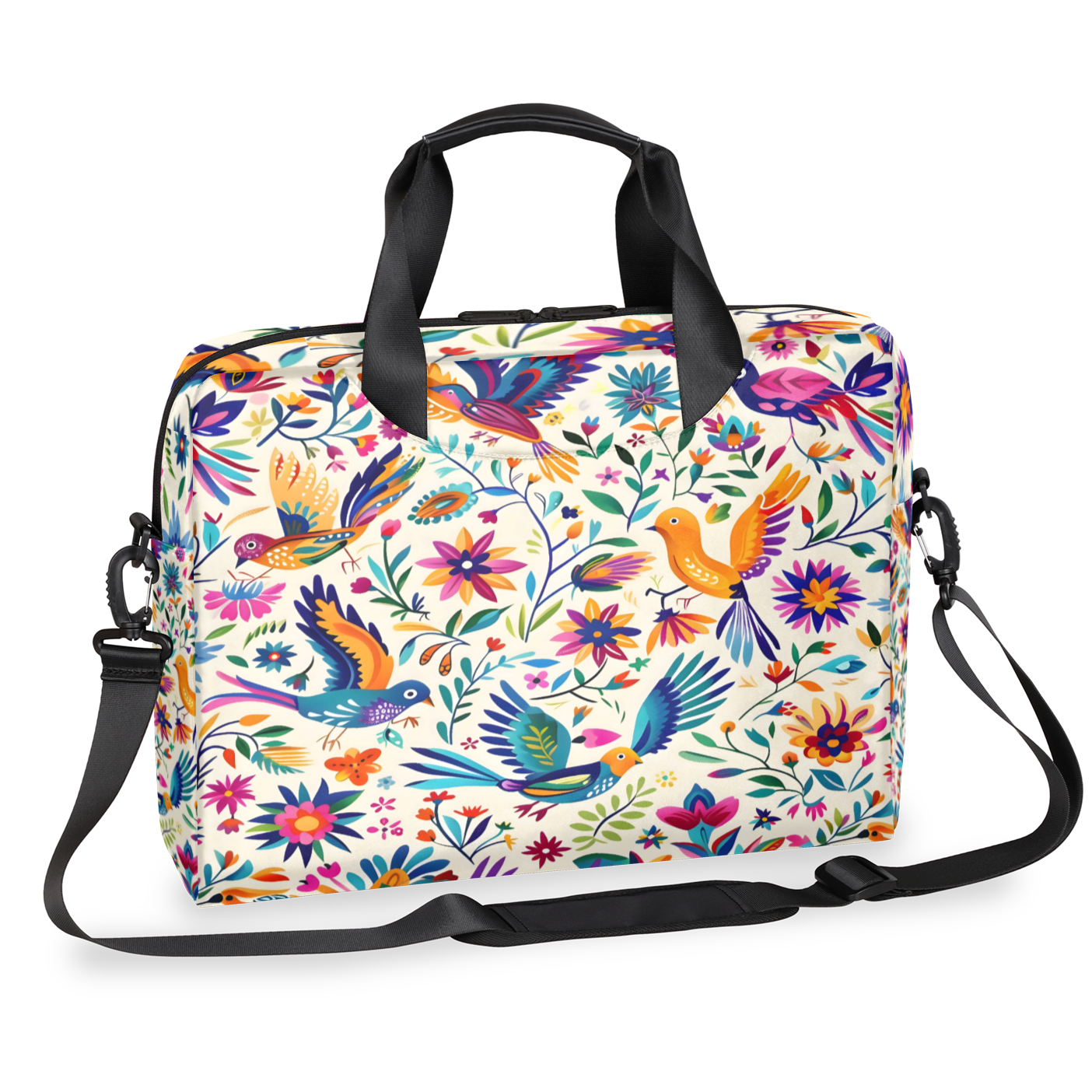 Herdesigns Mexica Mexico Floral Bird Laptop Bag for Women Men, Computer Case Briefcase Messenger Bags, 15-15.6 inch Laptop Sleeve Shoulder Bag