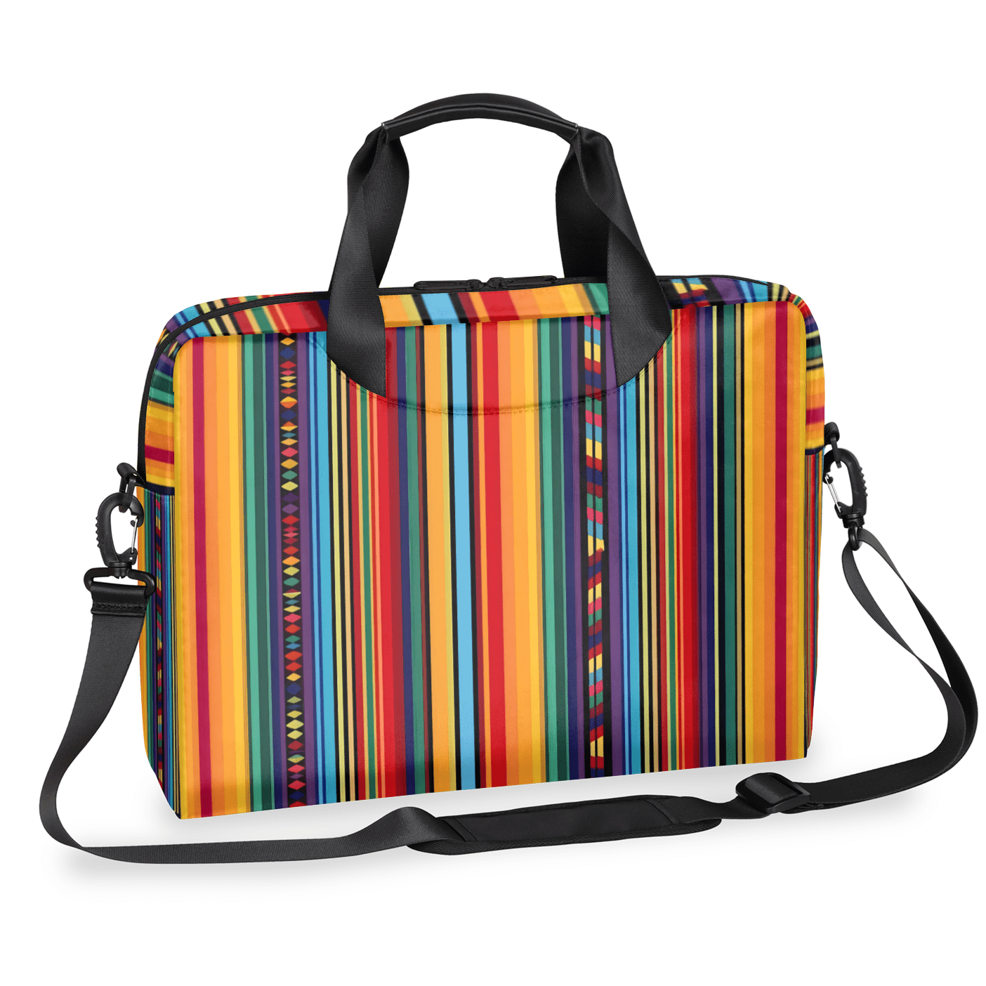 Herdesigns Mexican Colorful Stripes Laptop Bag for Women Men, Computer Case Briefcase Messenger Bags, 15-15.6 inch Laptop Sleeve Shoulder Bag