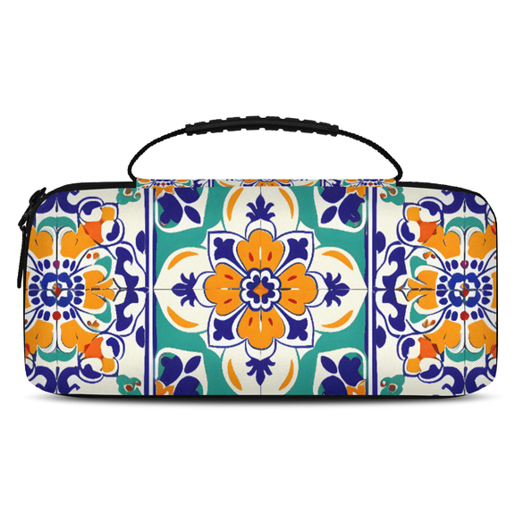 Herdesigns Mexican Ethnic Flower Carrying Case for Nintendo Switch 2 with 20 Game Card Slots, Portable Travel Carry Case for Accessories and Console