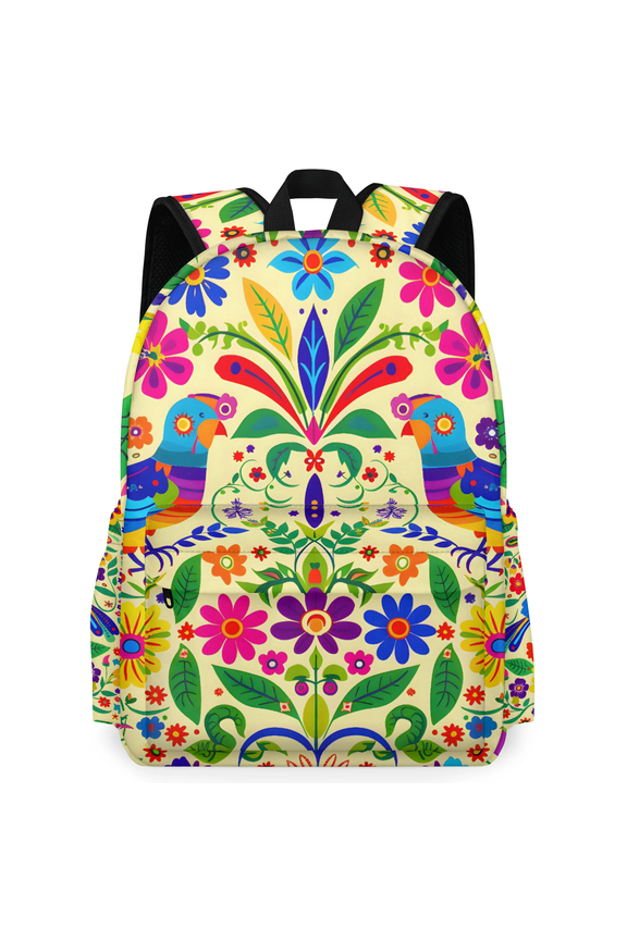 Mexican Floral Bird Mexico Style Backpack for Men Women Large Capacity Laptop Backpack Casual Daypack for Work Travel
