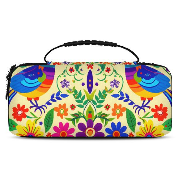Herdesigns Mexican Floral Bird Mexico Style Carrying Case for Nintendo Switch 2 with 20 Game Card Slots, Portable Travel Carry Case for Accessories and Console