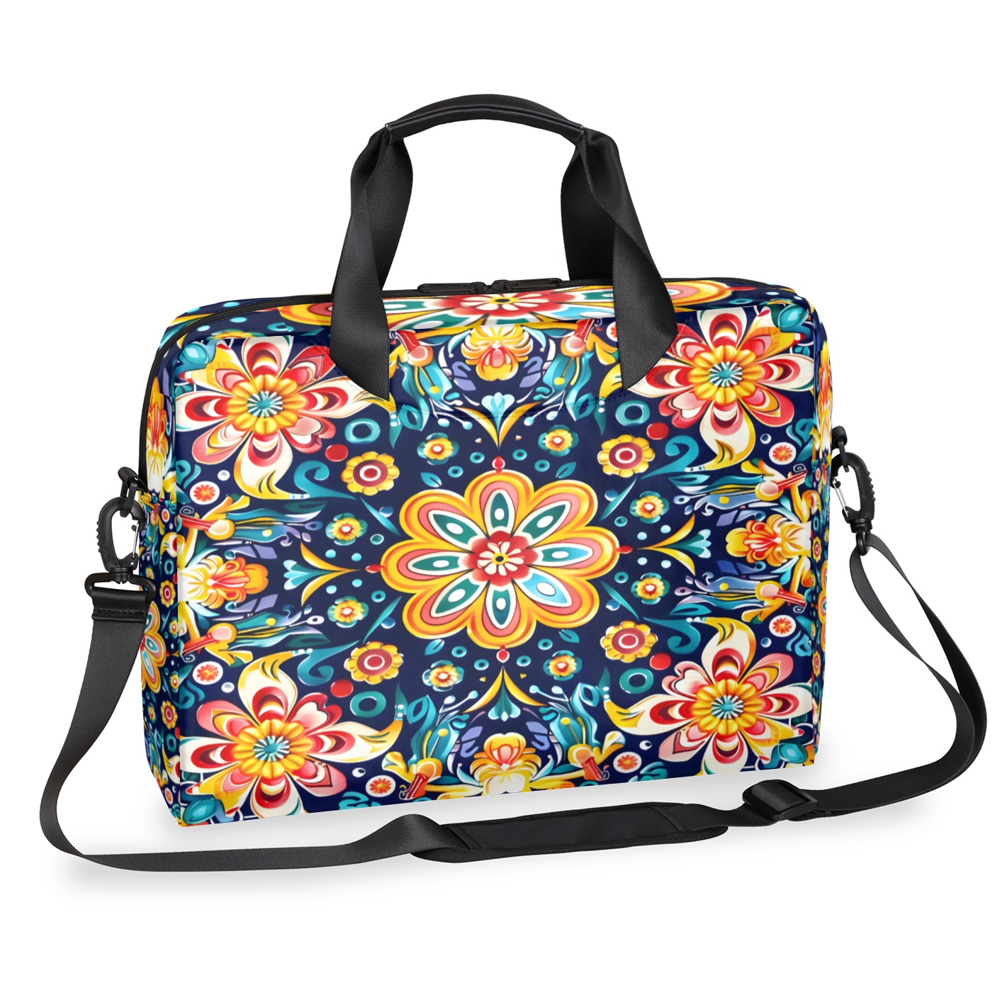 Shoulder Computing Herdesigns Mexican Flower Laptop Bag for Women Men, Computer Case ...