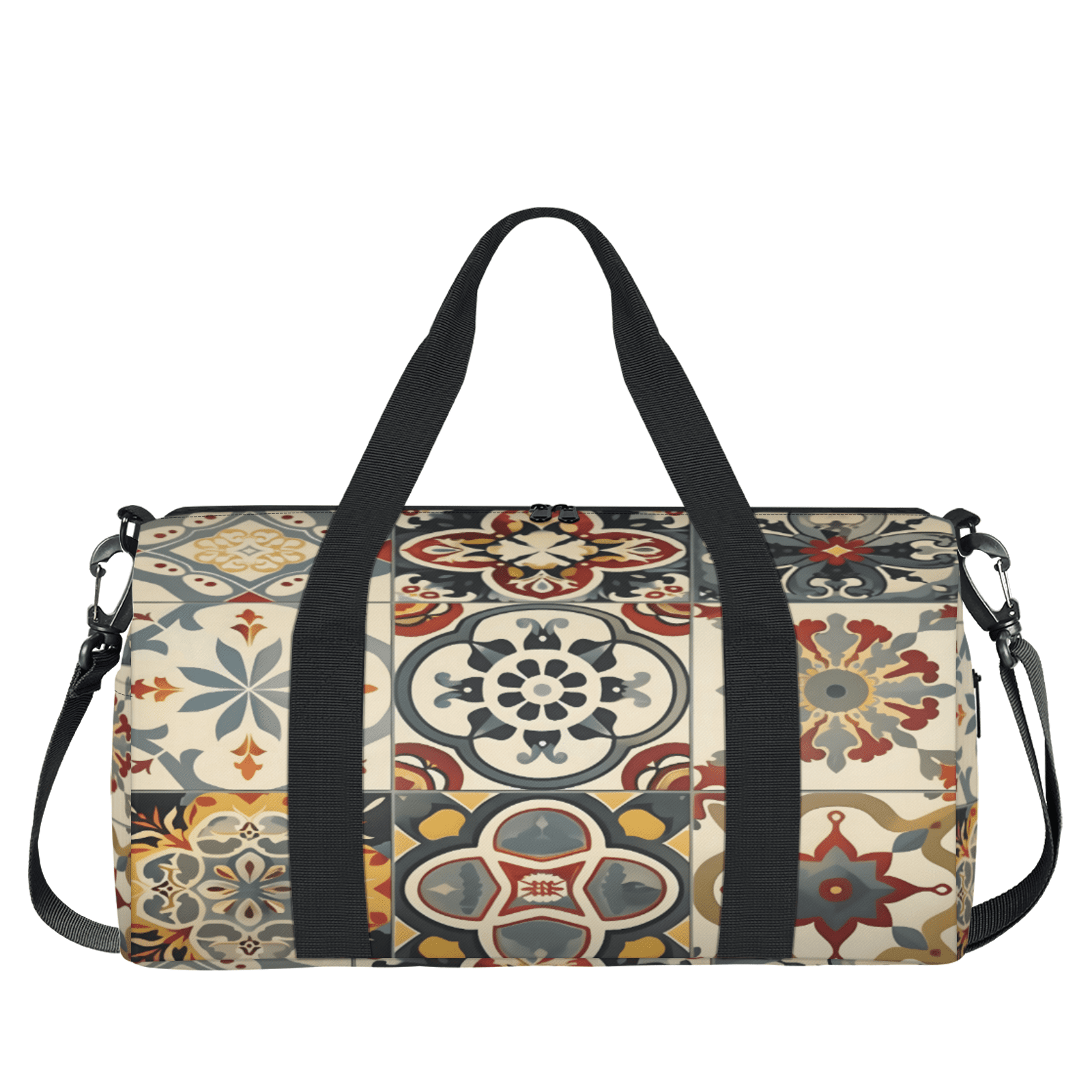 Herdesigns Mexican Tile Boho Mexico Gym Bag for Women, Duffle Bag for Travel Sport, Lightweight Waterproof Carry on Weekender Overnight Dance Yoga Workout Bags