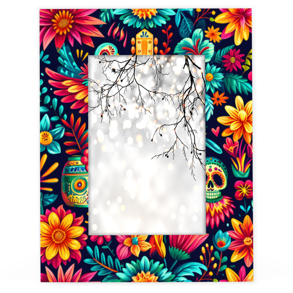 Herdesigns Mexico Guitar 4x6 Picture Frame Bird Flower Wood Photo Frame Table Display or Wall Hanging Decoration for Vertical or Horizontal Display
