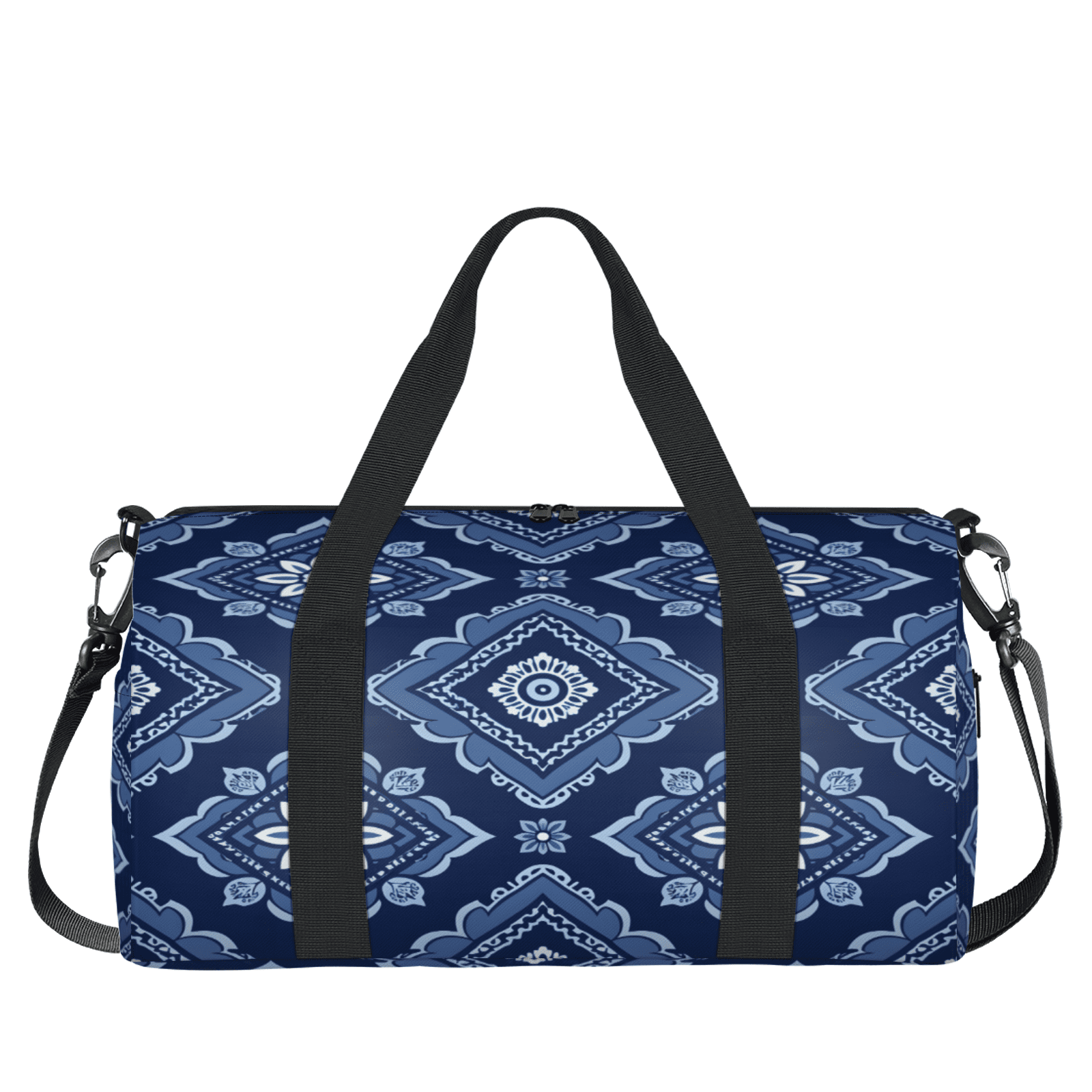 Herdesigns Modern Floral Geometric Travel Duffle Bag Sports Yoga Weekender Overnight Carry on Workout Bags Lightweight Waterproof Gym Tote Bag for Women Vintage