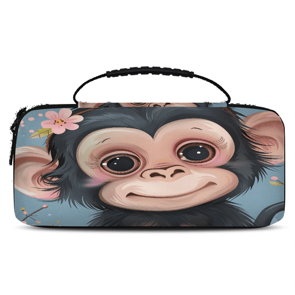 Herdesigns Monkey Carry Case Compatible with Nintendo Switch 2, with 20 Game Card Slots, Animals Portable Travel Carrying Case Pouch for Accessories & Games