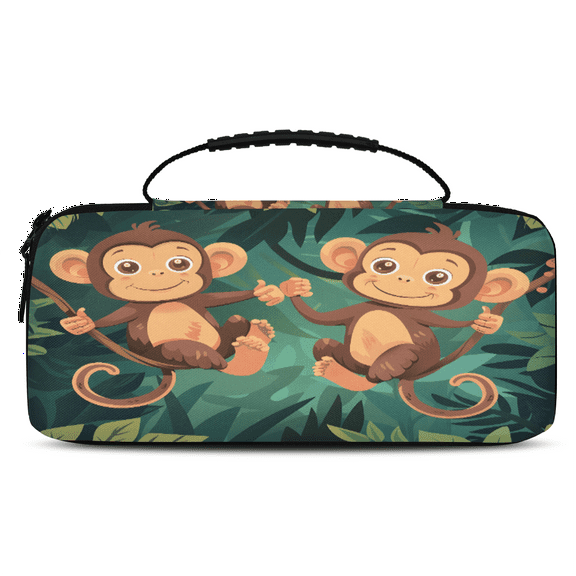Herdesigns Monkey Carry Case Compatible with Nintendo Switch 2, with 20 Game Card Slots, Forest Animal Portable Travel Carrying Case Pouch for Accessories & Games