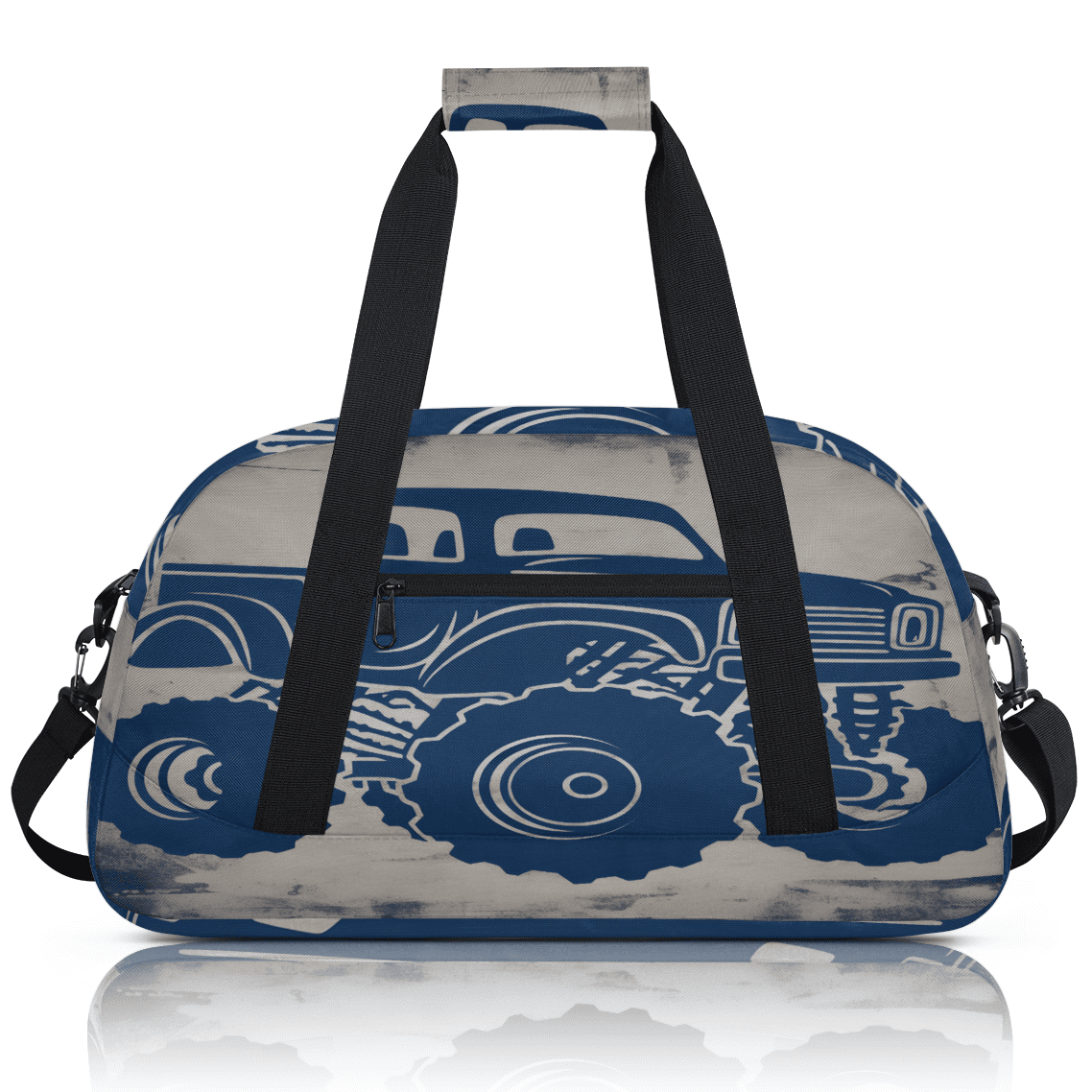 Herdesigns Monster Truck Sports Duffle Bag for Women & Men, Monster Truck Gym Bag Dance Bag Overnight Bag Carry On Weekender Travel Bag