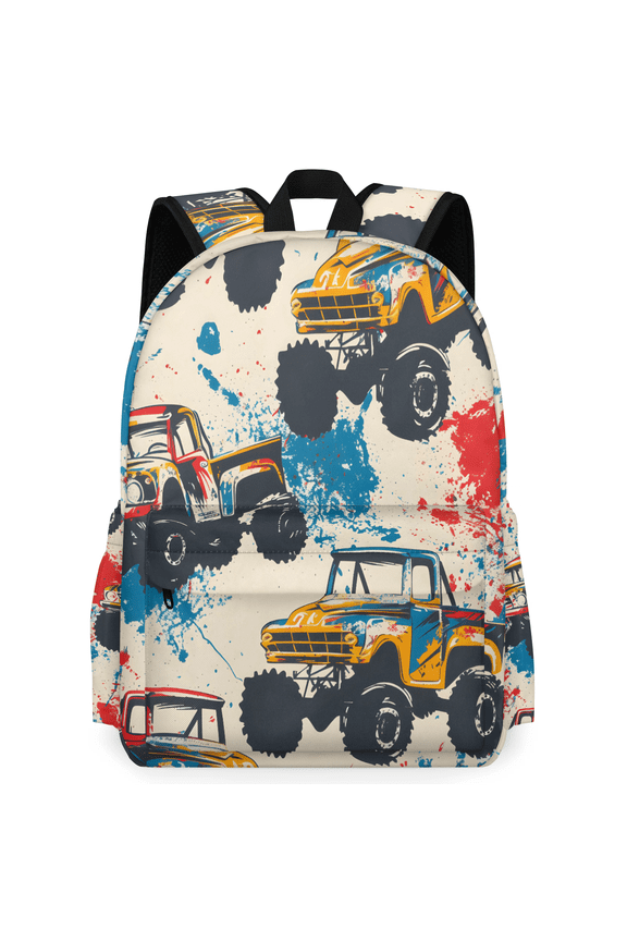 Monster Trucks Cars Backpack for Men Women Large Capacity Laptop Backpack Casual Daypack for Work Travel