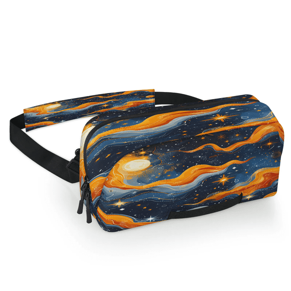 Herdesigns Moon Starry Carrying Case Bag for Gaming Console, Waterproof Travel Crossbody Sling Bag Compatible with Nintendo Switch 2, Adjustable Shoulder Strap Chest Bag, Cloud Galaxy