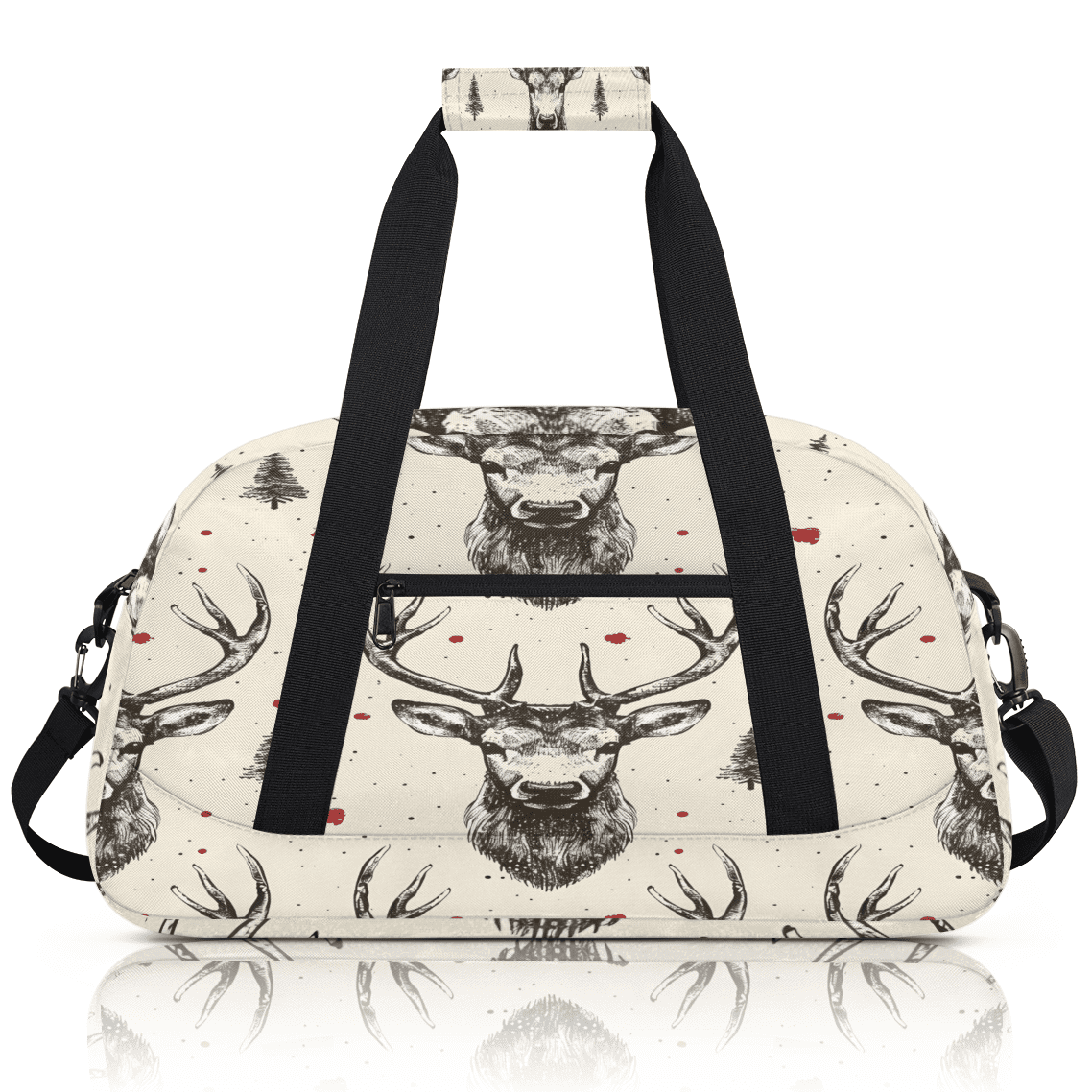 Herdesigns Moose Elk Sports Duffle Bag for Women & Men, Bull Elk Gym Bag Dance Bag Overnight Bag Carry On Weekender Travel Bag