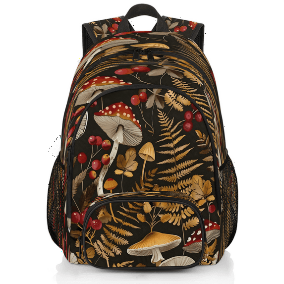 Herdesigns Mushroom Fall Forest Plants Laptop Backpack for Women Men, 18.3 Inch Large Computer Backpacks Fashion Teacher Nurse Bag Casual Daypack for Work Travel