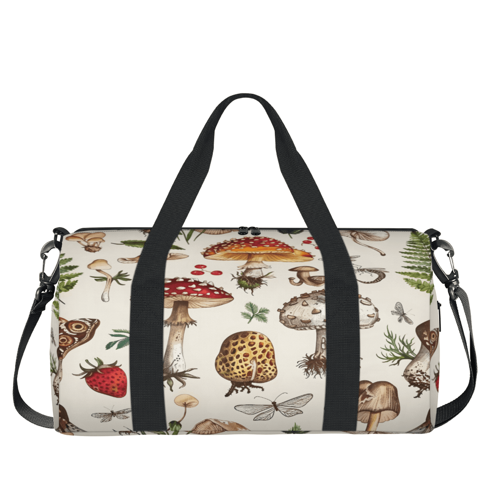 Herdesigns Mushroom Forest Gym Bag for Women, Duffle Bag for Travel Sport, Lightweight Waterproof Carry on Weekender Overnight Dance Yoga Workout Bags