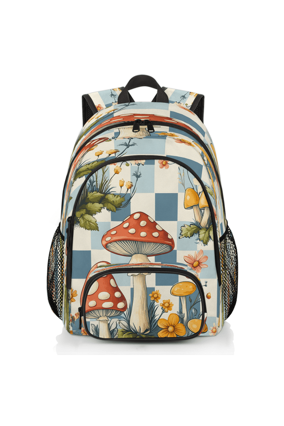 Mushroom Laptop Backpack for Women Men, 18.3 Inch Work Computer Backpacks Boho Large Nurse Bag Waterproof Casual Daypack for Travel
