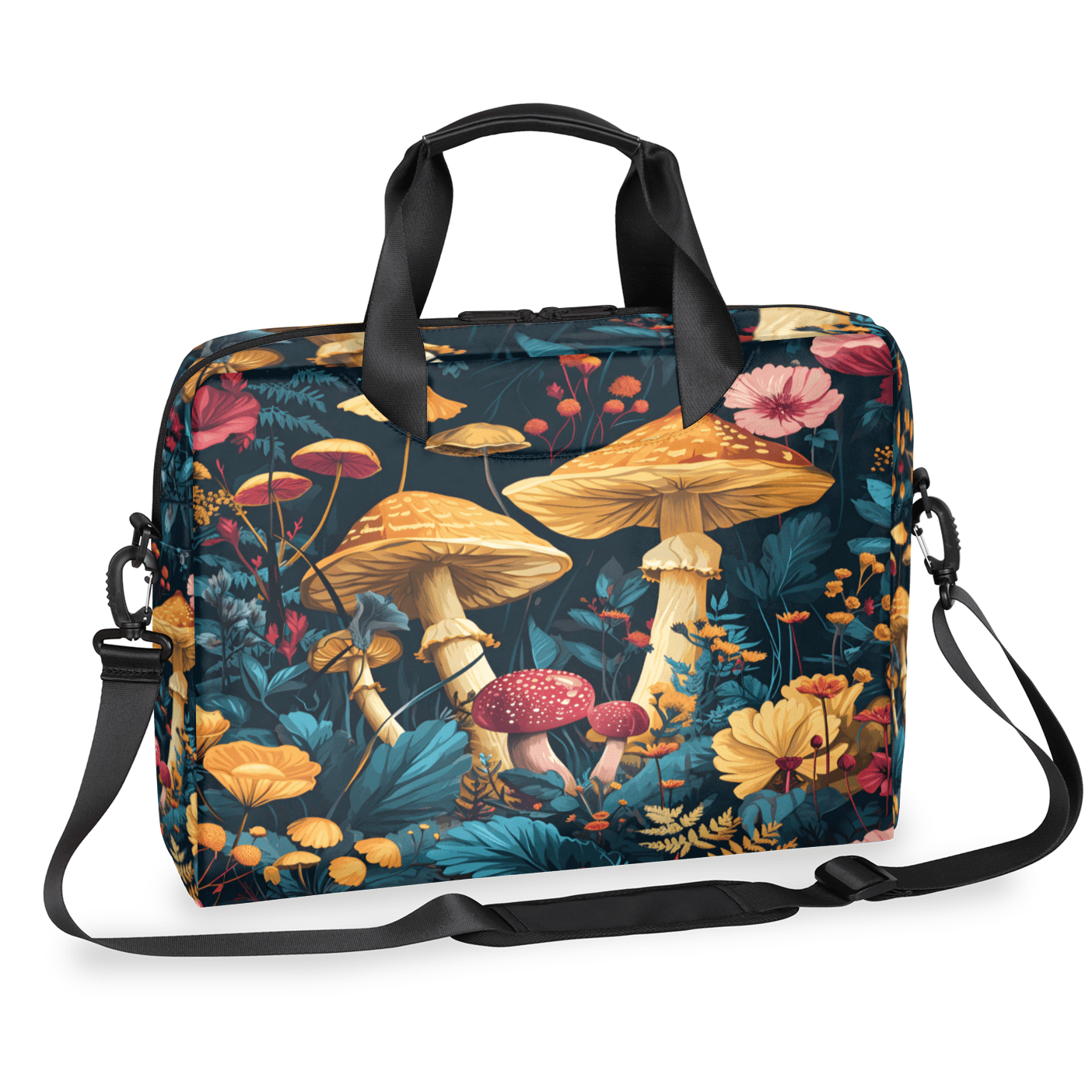 Herdesigns Mushroom Laptop Bag for Women Men, Computer Case Briefcase Messenger Bags, 15-15.6 inch Laptop Sleeve Shoulder Bag